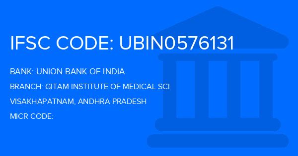 Union Bank Of India (UBI) Gitam Institute Of Medical Sci Branch IFSC Code