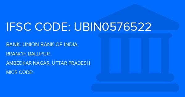 Union Bank Of India (UBI) Ballipur Branch IFSC Code
