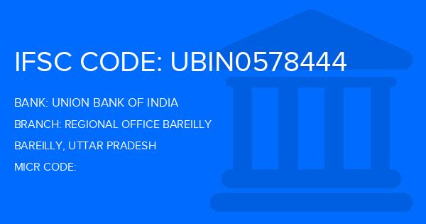 Union Bank Of India (UBI) Regional Office Bareilly Branch IFSC Code