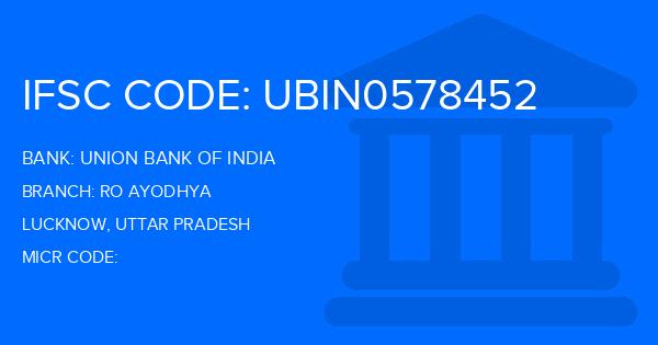 Union Bank Of India (UBI) Ro Ayodhya Branch IFSC Code