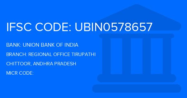 Union Bank Of India (UBI) Regional Office Tirupathi Branch IFSC Code