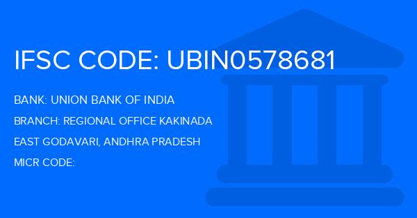 Union Bank Of India (UBI) Regional Office Kakinada Branch IFSC Code