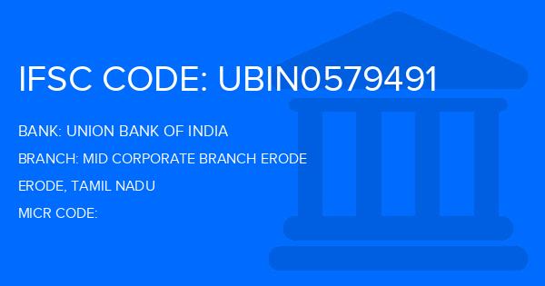 Union Bank Of India (UBI) Mid Corporate Branch Erode Branch IFSC Code
