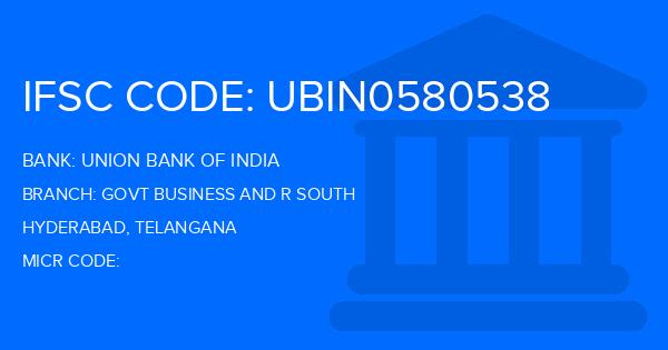 Union Bank Of India (UBI) Govt Business And R South Branch IFSC Code