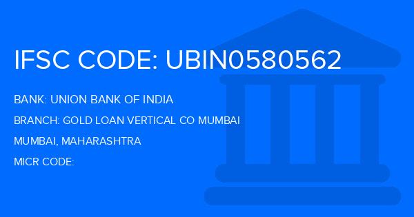 Union Bank Of India (UBI) Gold Loan Vertical Co Mumbai Branch IFSC Code