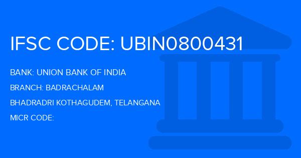 Union Bank Of India (UBI) Badrachalam Branch IFSC Code