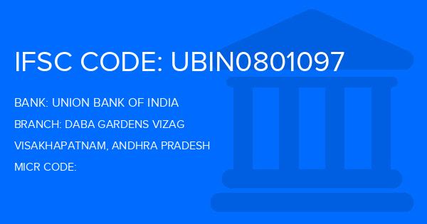 Union Bank Of India (UBI) Daba Gardens Vizag Branch IFSC Code