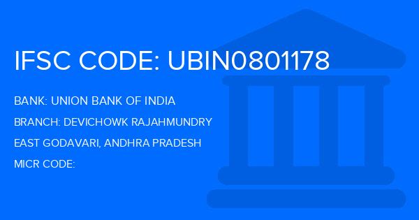 Union Bank Of India (UBI) Devichowk Rajahmundry Branch IFSC Code