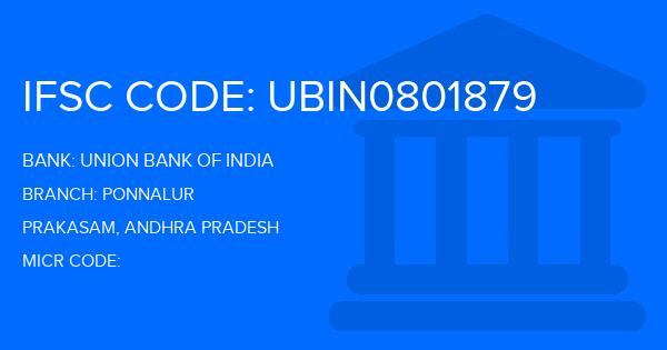 Union Bank Of India (UBI) Ponnalur Branch IFSC Code