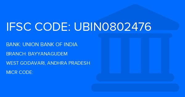 Union Bank Of India (UBI) Bayyanagudem Branch IFSC Code