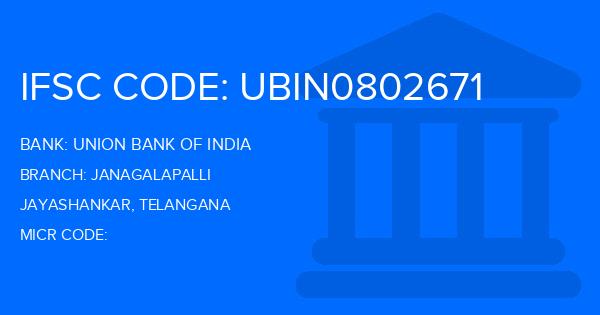 Union Bank Of India (UBI) Janagalapalli Branch IFSC Code