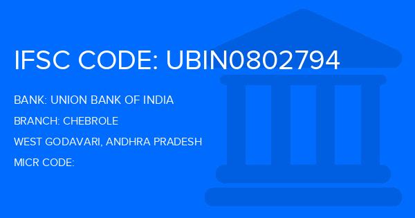 Union Bank Of India (UBI) Chebrole Branch IFSC Code