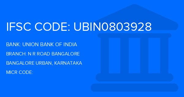 Union Bank Of India (UBI) N R Road Bangalore Branch IFSC Code