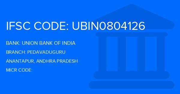 Union Bank Of India (UBI) Pedavaduguru Branch IFSC Code
