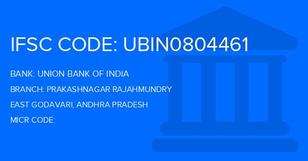 Union Bank Of India (UBI) Prakashnagar Rajahmundry Branch IFSC Code