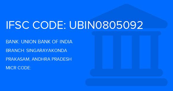 Union Bank Of India (UBI) Singarayakonda Branch IFSC Code