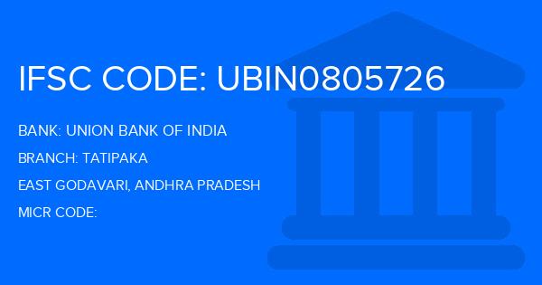 Union Bank Of India (UBI) Tatipaka Branch IFSC Code