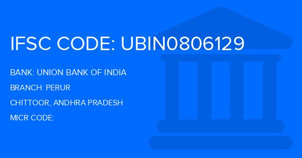 Union Bank Of India (UBI) Perur Branch IFSC Code