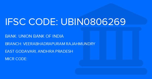 Union Bank Of India (UBI) Veerabhadrapuram Rajahmundry Branch IFSC Code