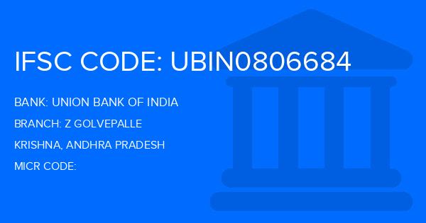 Union Bank Of India (UBI) Z Golvepalle Branch IFSC Code