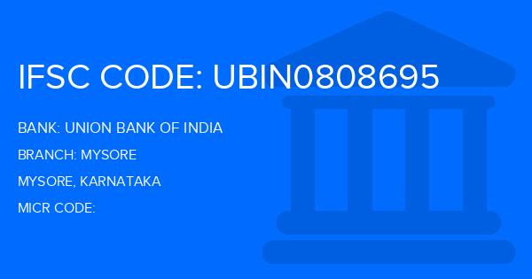 Union Bank Of India (UBI) Mysore Branch IFSC Code