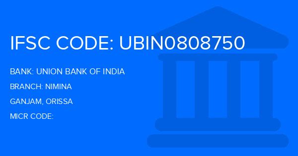 Union Bank Of India (UBI) Nimina Branch IFSC Code