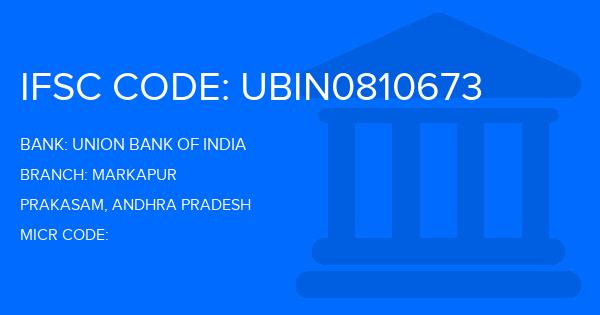 Union Bank Of India (UBI) Markapur Branch IFSC Code