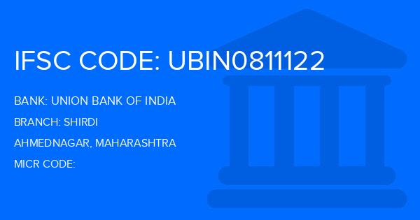 Union Bank Of India (UBI) Shirdi Branch IFSC Code