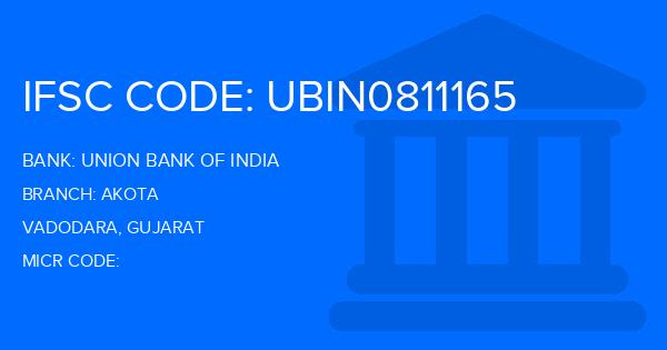Union Bank Of India (UBI) Akota Branch IFSC Code