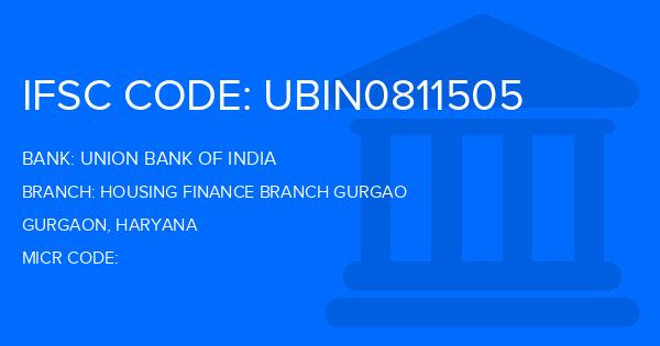 Union Bank Of India (UBI) Housing Finance Branch Gurgao Branch IFSC Code