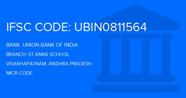 Union Bank Of India (UBI) St Anns School Branch IFSC Code