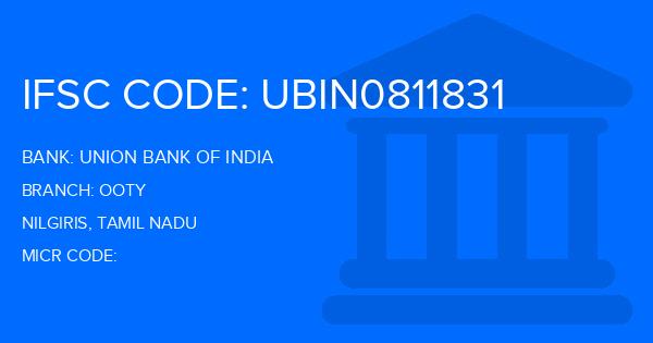 Union Bank Of India (UBI) Ooty Branch IFSC Code
