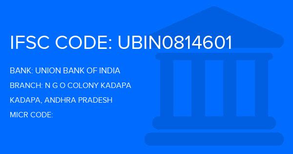 Union Bank Of India (UBI) N G O Colony Kadapa Branch IFSC Code