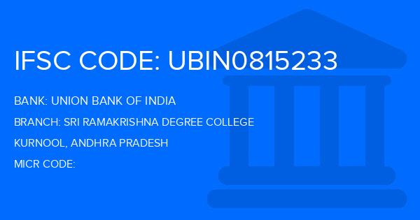 Union Bank Of India (UBI) Sri Ramakrishna Degree College Branch IFSC Code