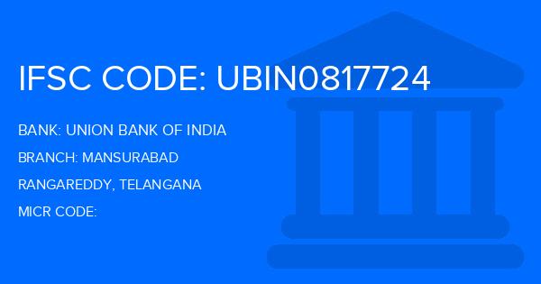 Union Bank Of India (UBI) Mansurabad Branch IFSC Code
