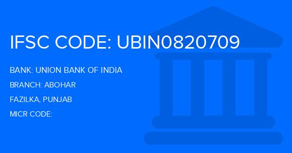 Union Bank Of India (UBI) Abohar Branch IFSC Code