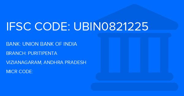 Union Bank Of India (UBI) Puritipenta Branch IFSC Code