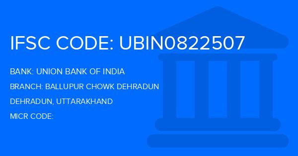 Union Bank Of India (UBI) Ballupur Chowk Dehradun Branch IFSC Code