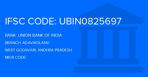 Union Bank Of India (UBI) Adavikolanu Branch IFSC Code