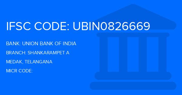 Union Bank Of India (UBI) Shankarampet A Branch IFSC Code