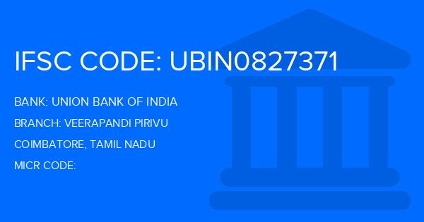 Union Bank Of India (UBI) Veerapandi Pirivu Branch IFSC Code