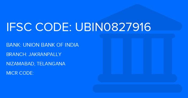 Union Bank Of India (UBI) Jakranpally Branch IFSC Code