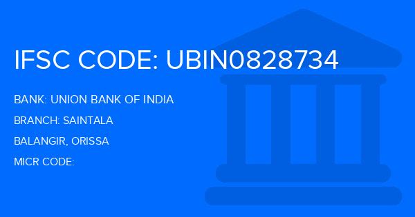 Union Bank Of India (UBI) Saintala Branch IFSC Code