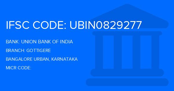 Union Bank Of India (UBI) Gottigere Branch IFSC Code