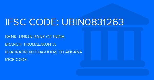 Union Bank Of India (UBI) Tirumalakunta Branch IFSC Code