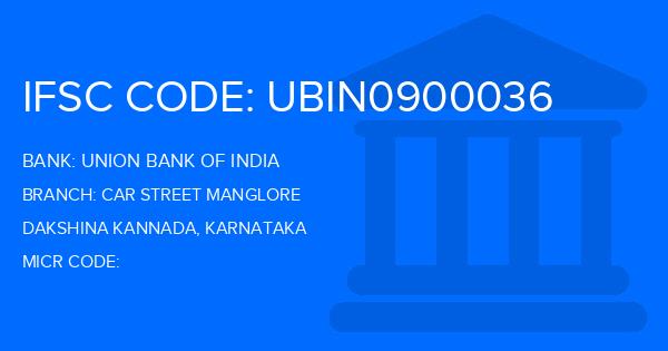 Union Bank Of India (UBI) Car Street Manglore Branch IFSC Code