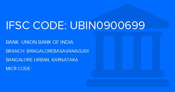 Union Bank Of India (UBI) Bangalorebasavanagudi Branch IFSC Code