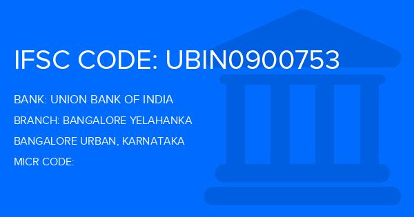 Union Bank Of India (UBI) Bangalore Yelahanka Branch IFSC Code