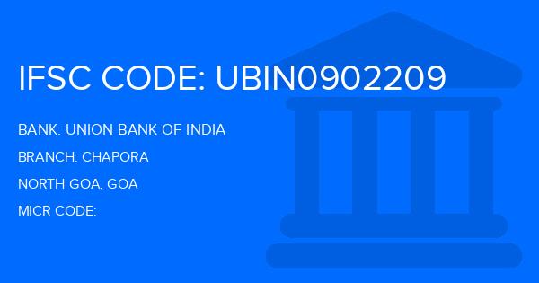 Union Bank Of India (UBI) Chapora Branch IFSC Code
