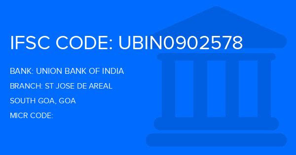 Union Bank Of India (UBI) St Jose De Areal Branch IFSC Code